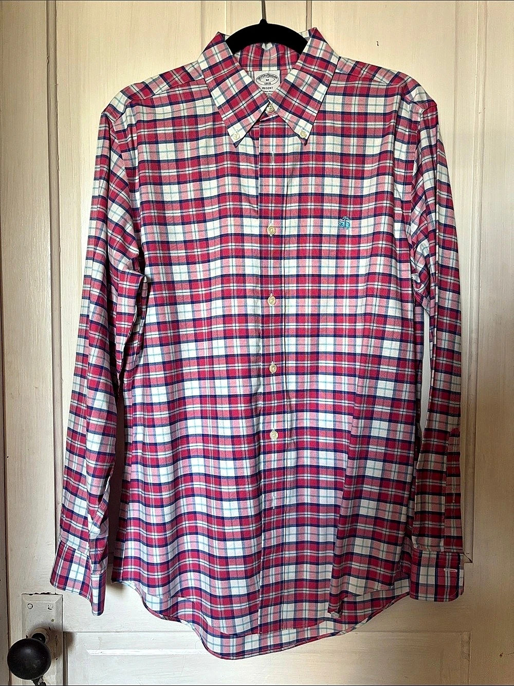 Brooks Brothers 1818 Regent Plaid Cotton Shirt Size Medium Like New